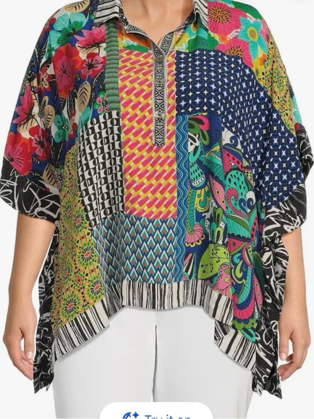 John Mark Multicolor Patterned Blouse